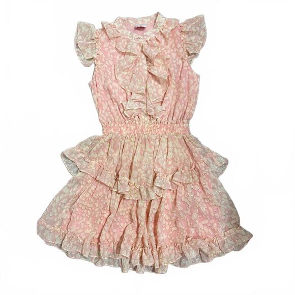 Buddy Love Pink Bubble Bath Astrid Tiered Ruffle Front Mini Short Dress- Size XS - Picture 2 of 6